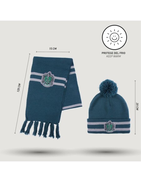 Bonne et écharpe Harry Potter Dark Green