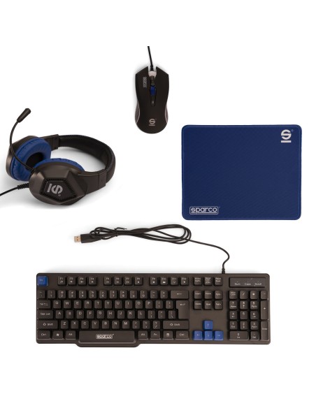 Pack Gaming Sparco SPGAMEKITESP Espagnol Qwerty