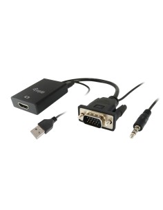 Adaptateur VGA vers HDMI avec Audio Equip 119038 Noir 2