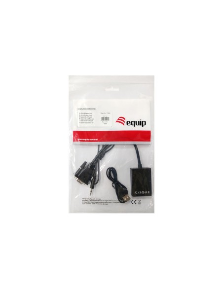 Adaptateur VGA vers HDMI avec Audio Equip 119038 Noir