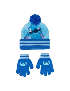 Bonnet et gants Stitch Bleu clair