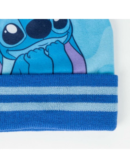 Bonnet et gants Stitch Bleu clair