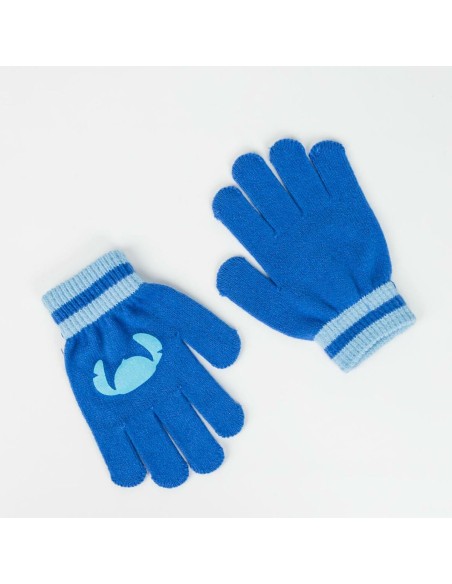 Bonnet et gants Stitch Bleu clair