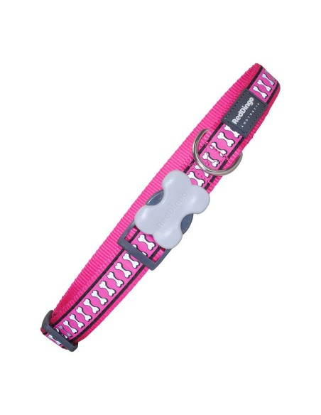 Collier pour Chien Red Dingo Os Réfléchissant Fuchsia (1,2 x 20-32 cm)