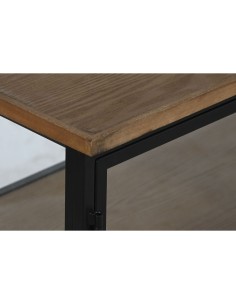 Range Bouteilles Home ESPRIT Noir Naturel Bois Métal Verre 102 x 32 x 60 cm 2