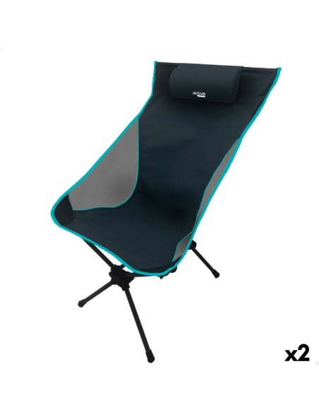 Chaise de camping pliante Aktive 61 x 99 x 55 cm (2 Unités)