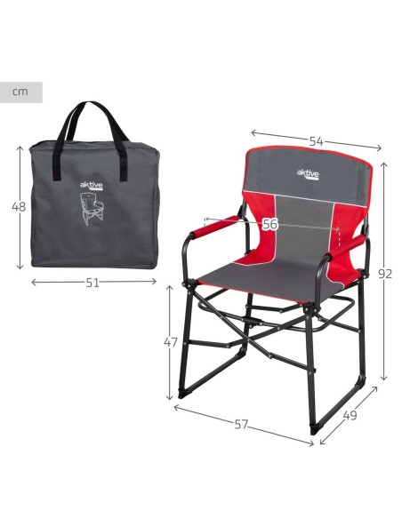 Chaise de camping pliante Aktive 54 x 92 x 49 cm (2 Unités)