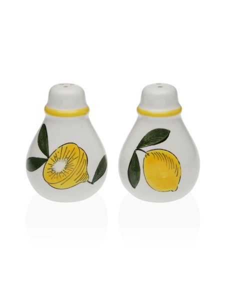 Salière et Poivrière Versa Céramique Dolomite Citron 5,5 x 8,5 x 6 cm