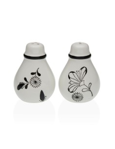 Salière et Poivrière Versa Céramique Dolomite Fleurs 5,5 x 8,5 x 6 cm