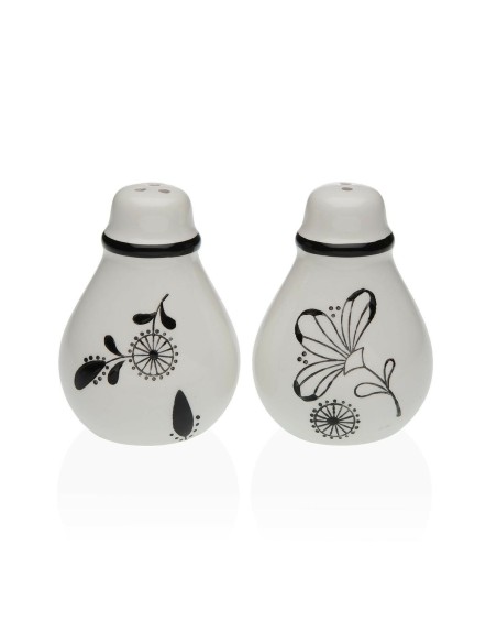 Salière et Poivrière Versa Céramique Dolomite Fleurs 5,5 x 8,5 x 6 cm
