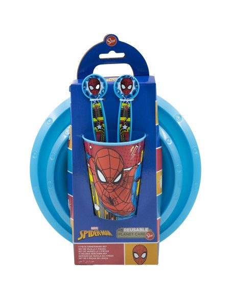 Ensemble Vaisselle pour Enfants Spider-Man CZ11313 Plastique (5 Pièces)