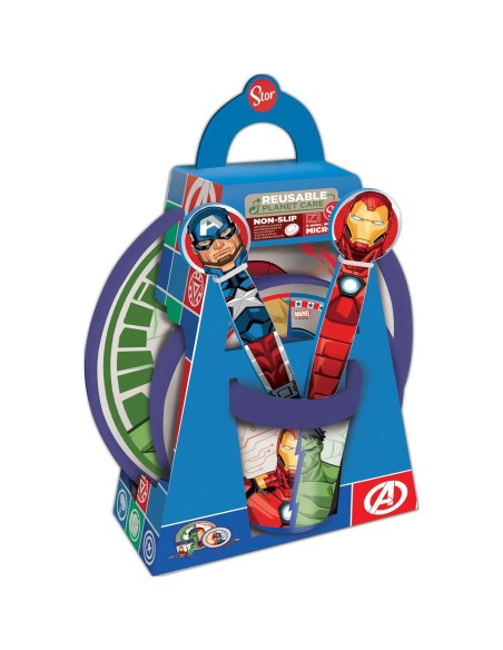 Ensemble Vaisselle pour Enfants The Avengers CZ11304 Plastique (5 Pièces)