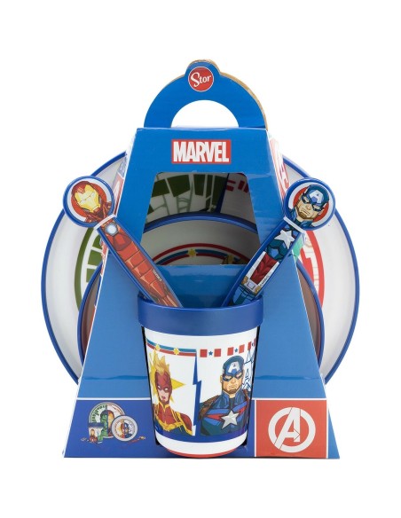 Ensemble Vaisselle pour Enfants The Avengers CZ11304 Plastique (5 Pièces)
