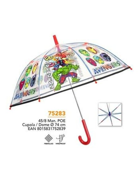 Parapluie The Avengers Perletti Transparent Fibre de Verre 74 cm Enfant