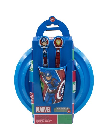 Ensemble Vaisselle pour Enfants The Avengers CZ11309 Plastique (5 Pièces)