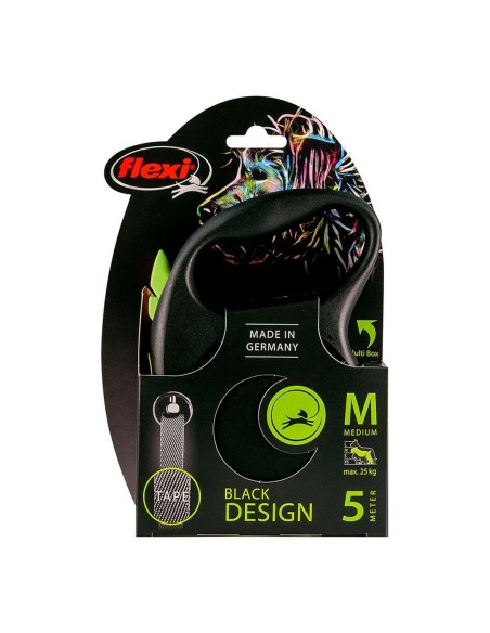 Laisse pour Chien Flexi BLACK DESIGN 5 m Taille S Vert