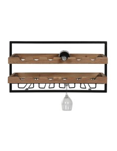 Range Bouteilles Home ESPRIT Noir Naturel 65 x 25 x 35 cm 2
