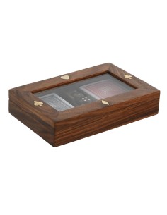 Jeux de cartes Home ESPRIT Érable Acacia 17,7 x 11,5 x 3,7 cm