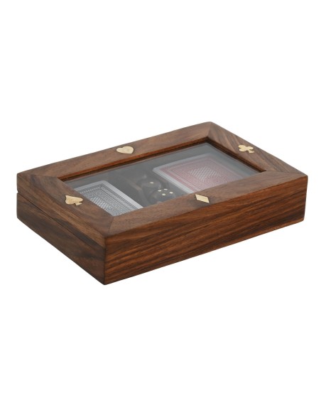 Jeux de cartes Home ESPRIT Érable Acacia 17,7 x 11,5 x 3,7 cm