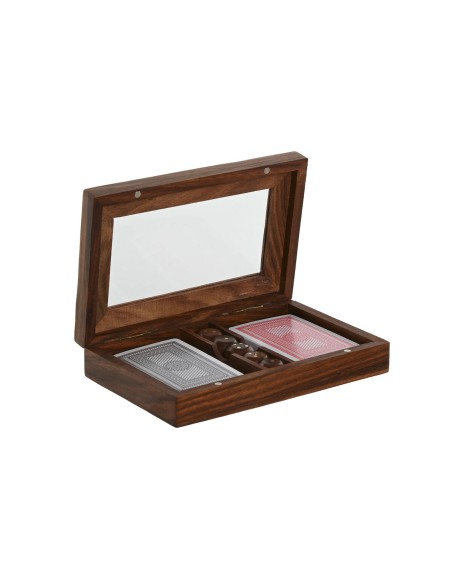 Jeux de cartes Home ESPRIT Érable Acacia 17,7 x 11,5 x 3,7 cm