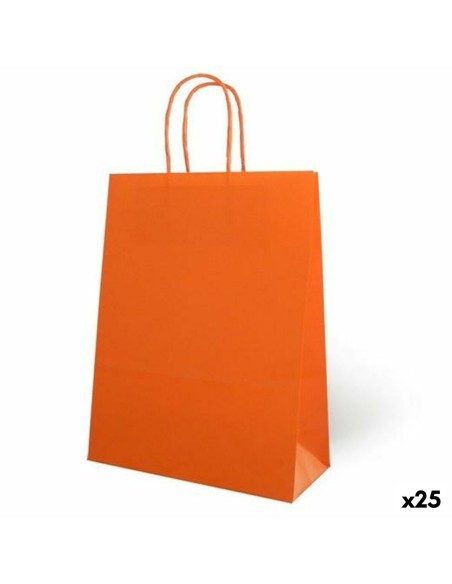Sacs Fama Orange Avec des poignées 125 g/m² 21 x 11 x 29 cm (25 Unités)