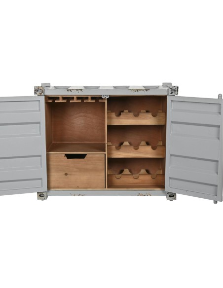 Range Bouteilles Home ESPRIT Gris Bleu ciel 77 x 41 x 64 cm