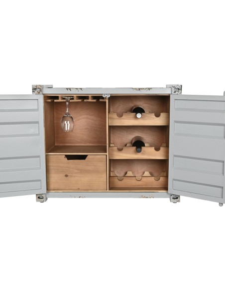 Range Bouteilles Home ESPRIT Gris Bleu ciel 77 x 41 x 64 cm