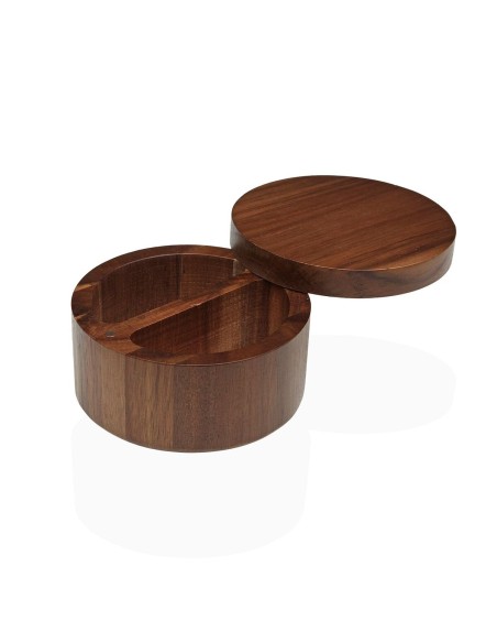 Salière avec couvercle Versa Bambou Bois d'acacia 11,7 x 6,8 x 11,7 cm