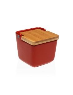 Salière avec couvercle Versa Rouge Céramique 8,8 x 8,5 x 8,8 cm