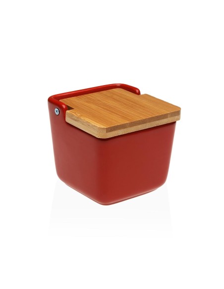 Salière avec couvercle Versa Rouge Céramique 8,8 x 8,5 x 8,8 cm