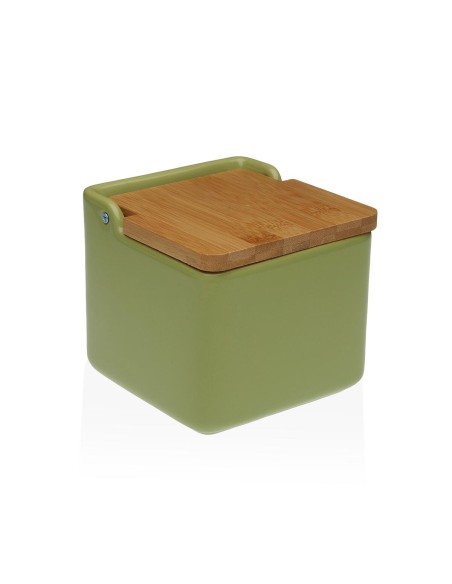 Salière avec couvercle Versa Vert Céramique 12,2 x 11,5 x 12,2 cm