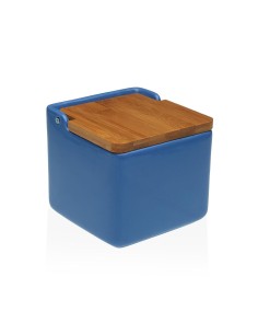 Salière avec couvercle Versa Bleu Céramique 12,2 x 11,5 x 12,2 cm