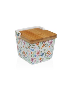 Salière avec couvercle Versa Céramique Fleurs 8,8 x 8,5 x 8,8 cm