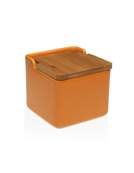 Salière avec couvercle Versa Orange Céramique 12,2 x 11,5 x 12,2 cm