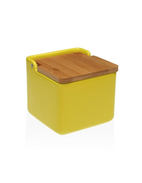 Salière avec couvercle Versa Jaune Céramique 12,2 x 11,5 x 12,2 cm