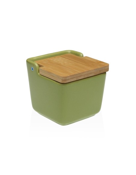 Salière avec couvercle Versa Vert Céramique 8,8 x 8,5 x 8,8 cm