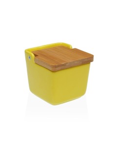Salière avec couvercle Versa Jaune Céramique 8,8 x 8,5 x 8,8 cm