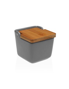Salière avec couvercle Versa Gris Céramique 8,8 x 8,5 x 8,8 cm