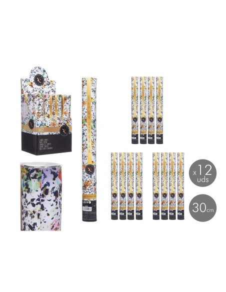 Canon à confettis 9901-30 Multicouleur Papier Carton Plastique 5 x 28,5 x 5 cm (12 Unités)