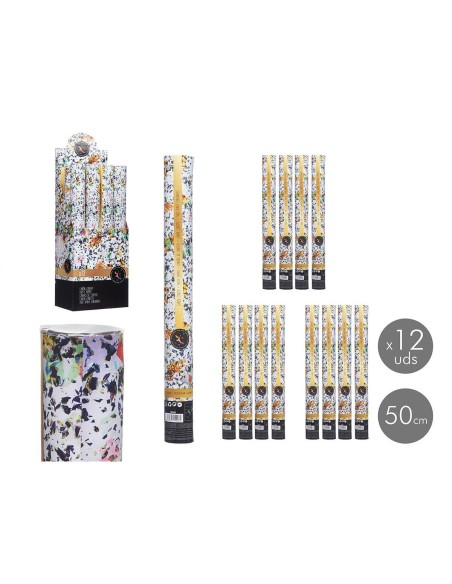 Canon à confettis 9901-50 Multicouleur Papier Carton Plastique 5 x 48,5 x 5 cm (12 Unités)