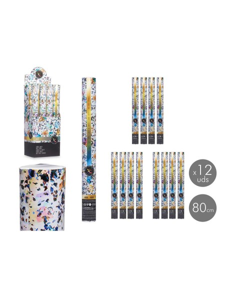 Canon à confettis NAVI-AR-482 Multicouleur Papier Carton Plastique 5 x 78,5 x 5 cm (12 Unités)