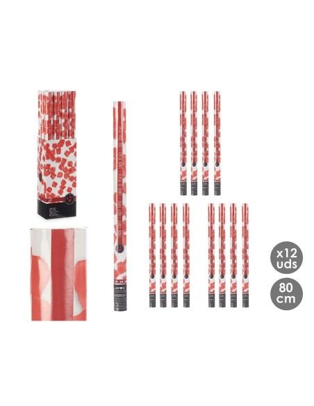 Canon à confettis 9119-80 Rouge Papier Carton Plastique 5 x 79 x 5 cm (12 Unités)
