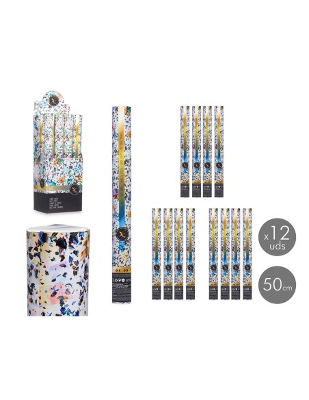 Canon à confettis XZY99A-50 Multicouleur Papier Carton Plastique 5 x 49 x 5 cm (12 Unités)