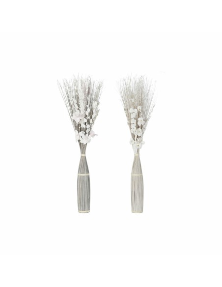 Branche DKD Home Decor 8424001847440 Fleurs Gris Blanc Fleur séchée (40 x 40 x 150 cm) (2 Unités)