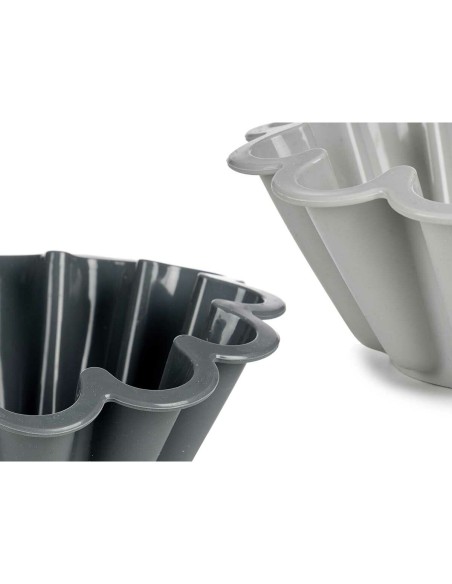 Moule à pâtisserie Kinvara HH477 Gris clair Gris foncé Silicone 1,5 L 24,5 x 10 x 24,5 cm (6 Unités)