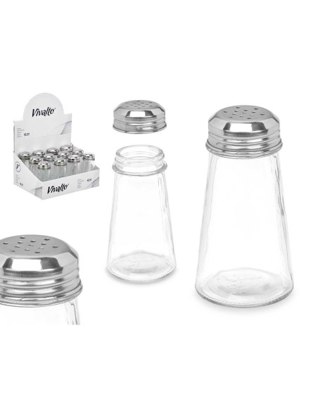 Salière Vivalto YHP-SZ24/DH12 Transparent Métal verre 5,5 x 10,5 x 5,5 cm (12 Unités)