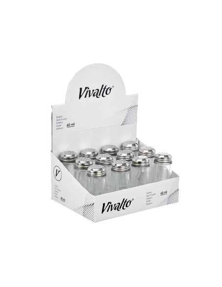 Salière Vivalto YHP-SZ24/DH12 Transparent Métal verre 5,5 x 10,5 x 5,5 cm (12 Unités)
