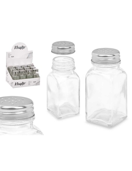 Salière Vivalto YHP-F0409/DH12 Transparent Métal verre 4 x 9 x 4 cm (12 Unités)