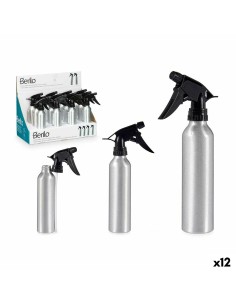 Bouteille Pulvérisatrice Berilo 37581 Noir Argenté Aluminium polypropylène 300 ml (12 Unités)