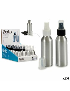 Bouteille Pulvérisatrice Berilo CH9979-2 Blanc Noir Transparent Argenté Aluminium polypropylène 100 ml (24 Unités)